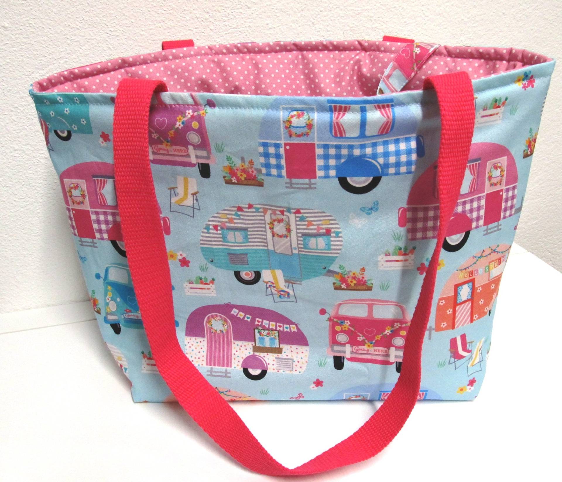 Waschhaustasche Camper Wohnwagen Camping Waschraumtasche Enjoy von StoffladenMartina