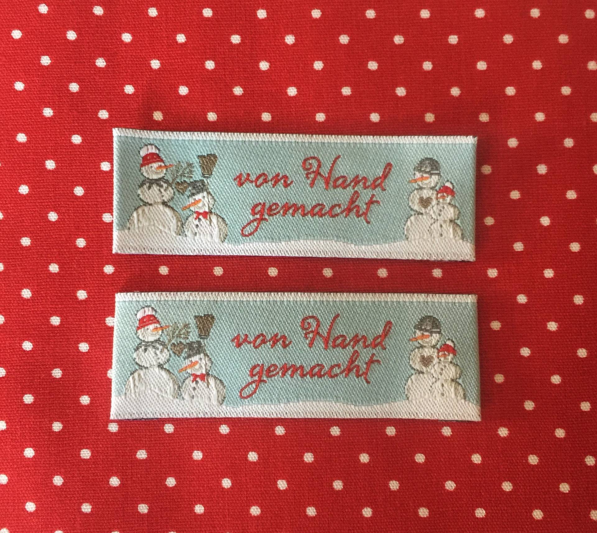 Aufnäher "Schneemänner - Von Hand Gemacht" von StoffligerFirlefanz