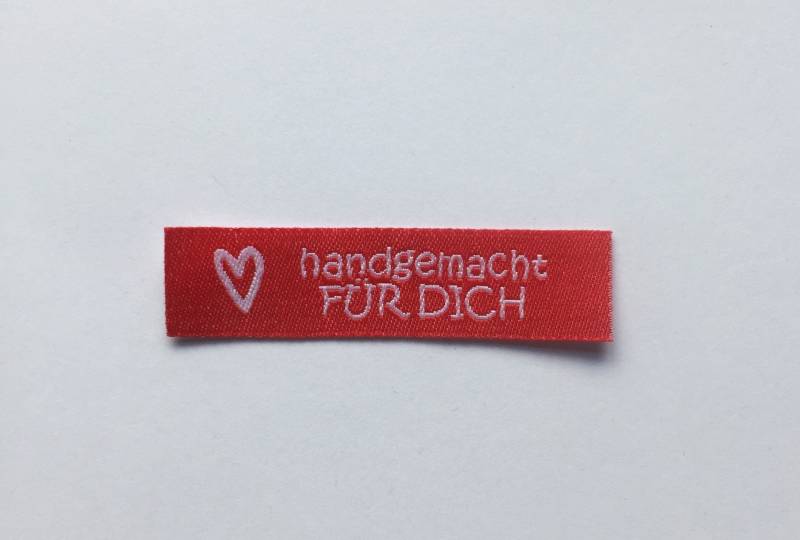 Etiketten, Handgemacht Für Dich in Schwarz Und Rot von StoffligerFirlefanz