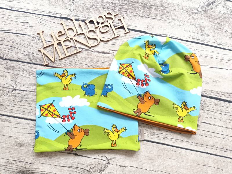 Beanie Die Sendung Mit Der Maus, Elefant & Ente Oder Ohne Loop - Mütze Für Mädchen Und Jungs von Stoffloewe