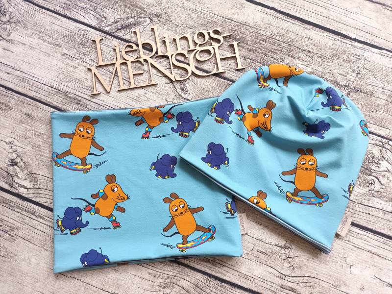 Beanie Mit Oder Ohne Loop - Die Sendung Der Maus Und Elefant Skateboard Mütze Für Mädchen Jungs von Stoffloewe