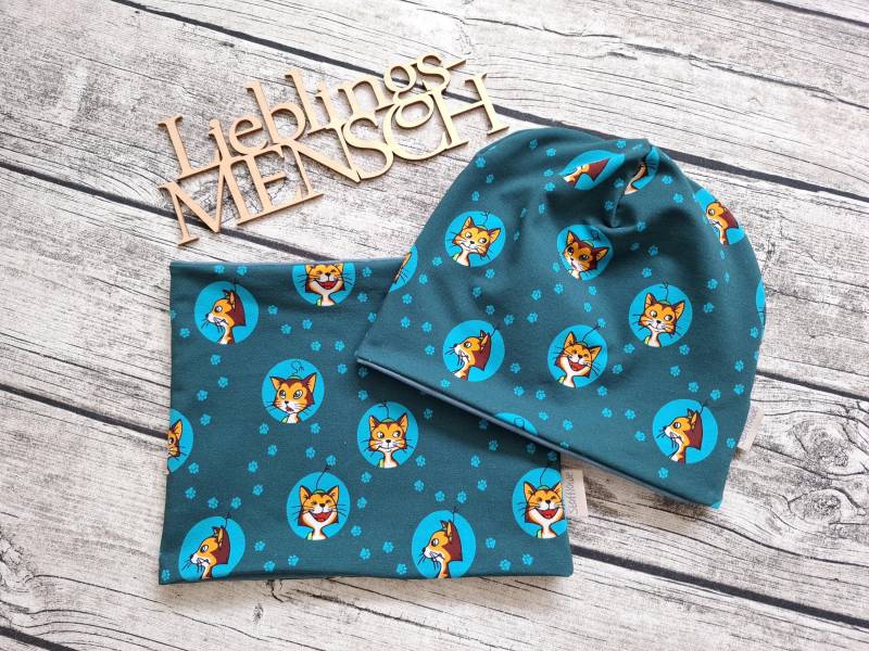 Beanie Mit Oder Ohne Loop Findus Petrol - Mütze Pettersson Und Für Mädchen Jungs von Stoffloewe