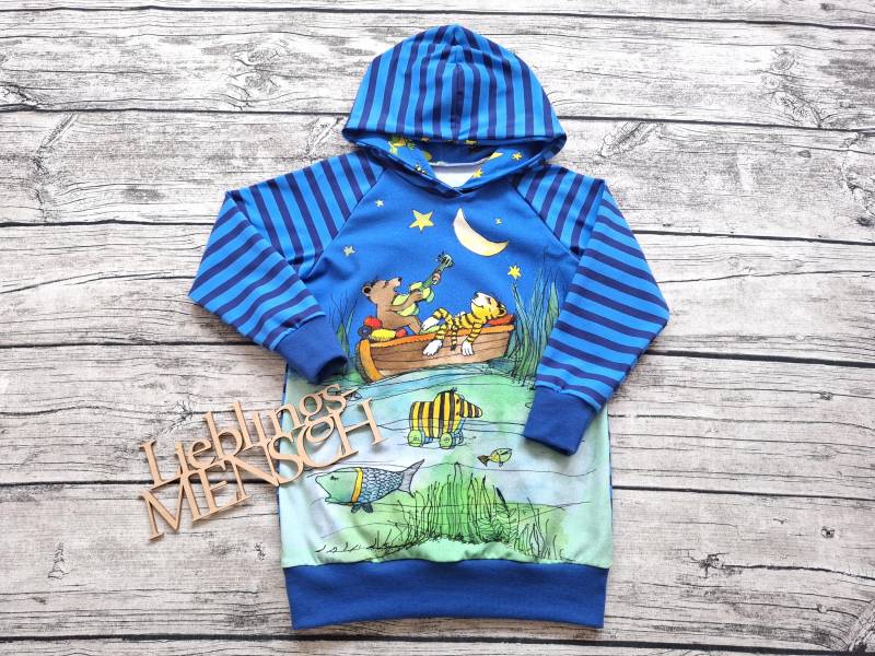 Einzelstück Größe 104 Hoodie Janosch Tiger, Bär Und Die Tigerente von Stoffloewe