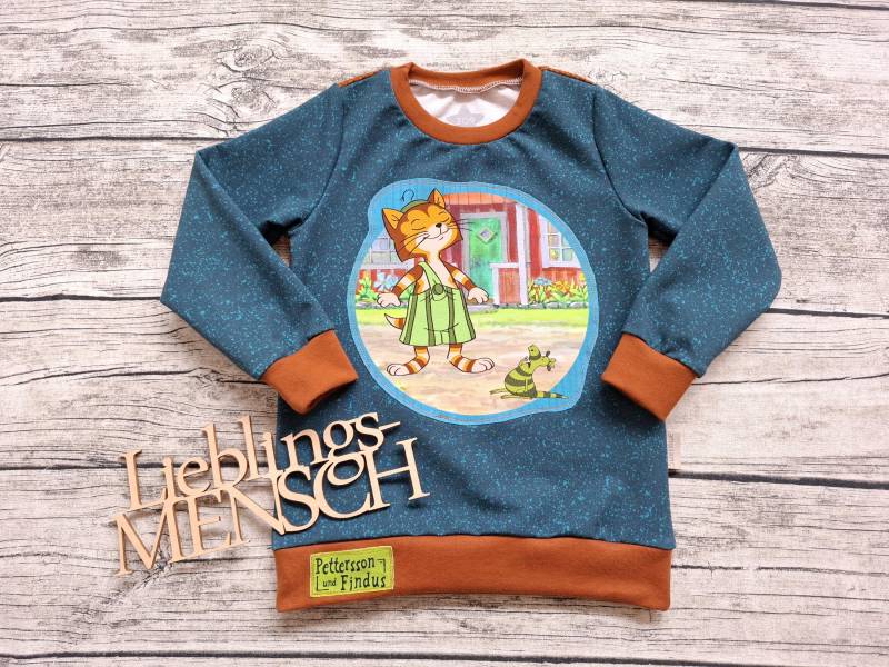 Einzelstück Größe 104 Sweatshirt Pettersson & Findus - Klein Mit Dem Muckla Pullover Für Mädchen Und Jungs von Stoffloewe