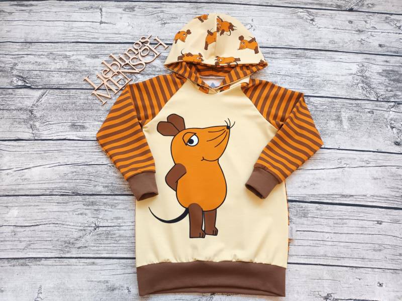Einzelstück Größe 116 Hodoie Die Sendung Mit Der Maus - Kapuzenpullover/Pullover Für Mädchen Und Jungs von Stoffloewe