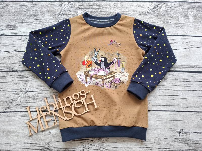 Einzelstück Größe 116 Pullover Pauli Der Kleine Maulwurf Für Mädchen Und Jungs von Stoffloewe