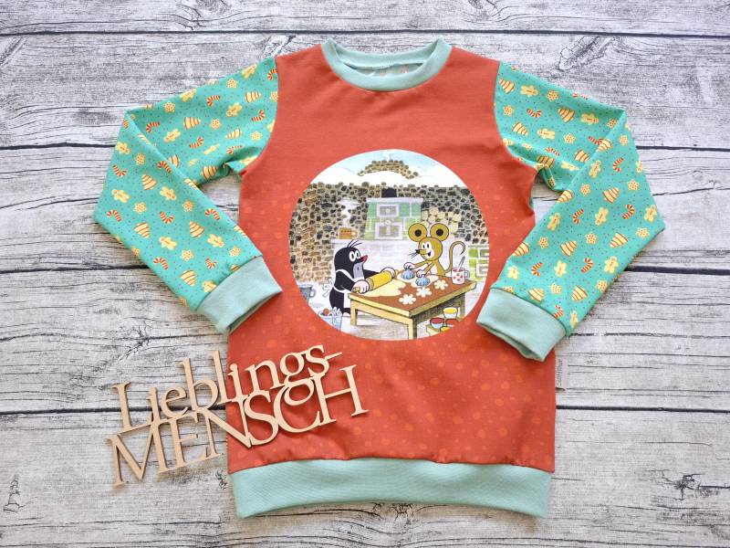 Einzelstück Größe 122 Pullover Pauli Der Kleine Maulwurf in Backstube Für Mädchen Und Jungs von Stoffloewe