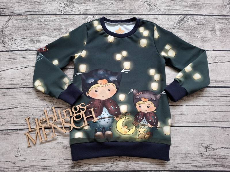 Einzelstück Größe 122 Sweatshirt Laternenkinder - Pullover Für Mädchen Und Jungs von Stoffloewe