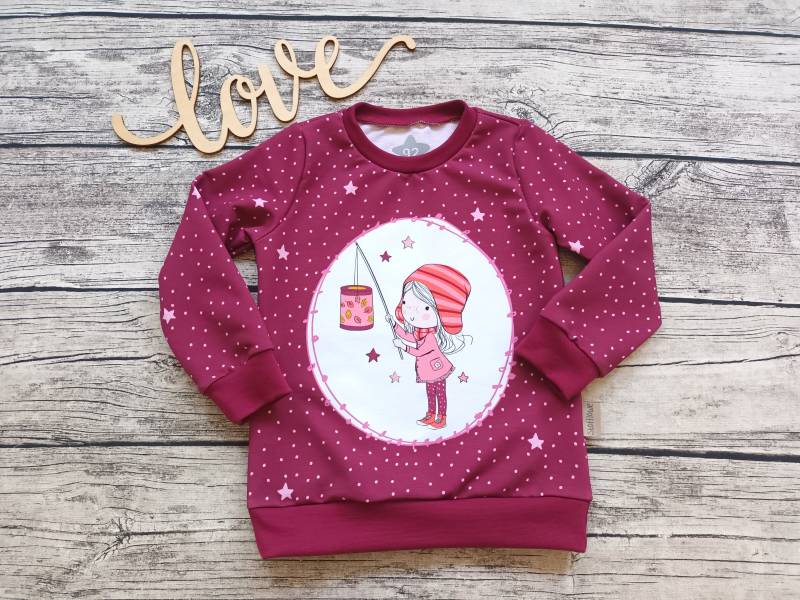 Einzelstück Sweatshirt Größe 92 Laterne - Pullover Für Mädchen Beere von Stoffloewe