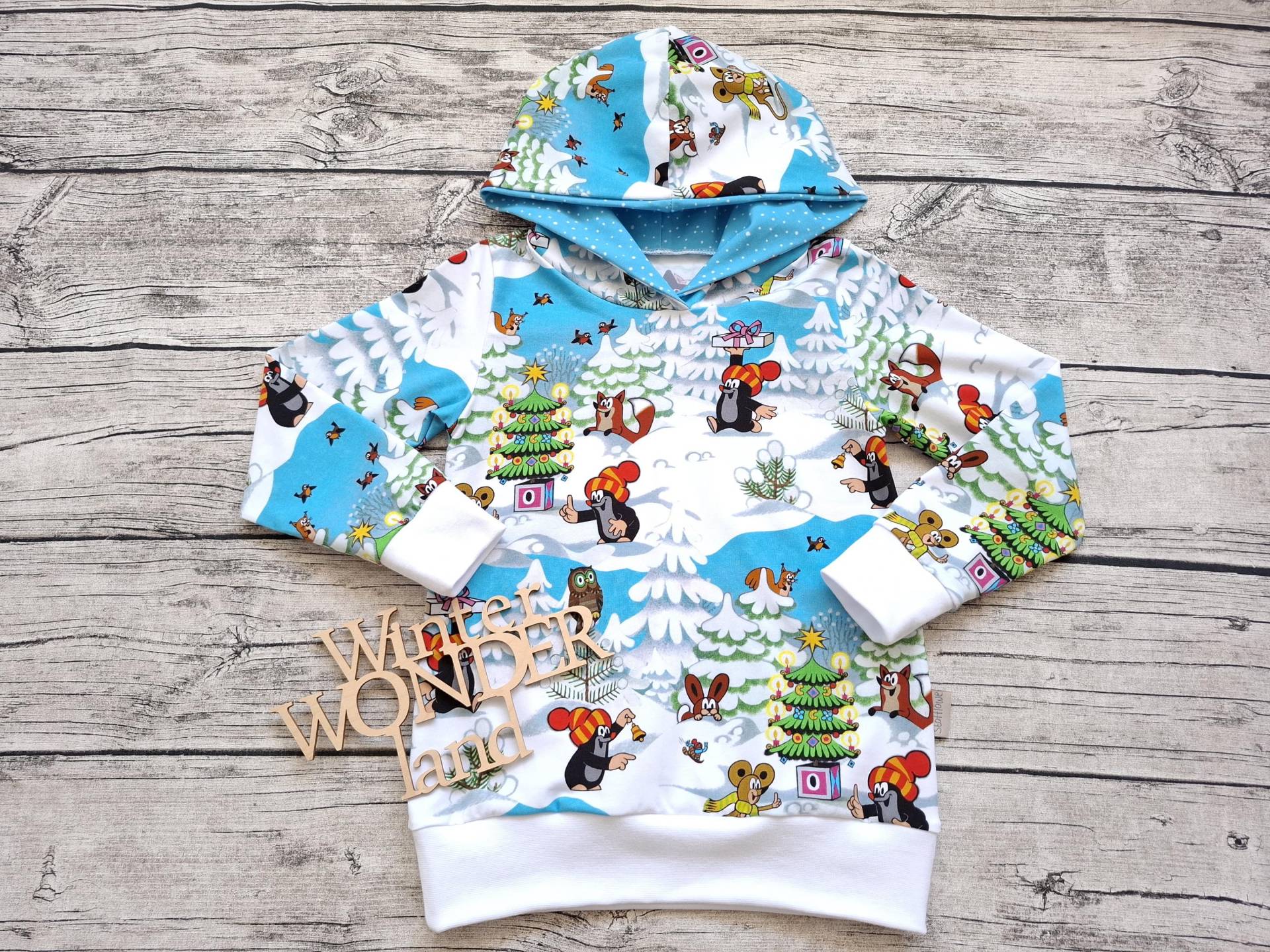 Hoodie Pauli Der Kleine Maulwurf Weihnachtszeit von Stoffloewe