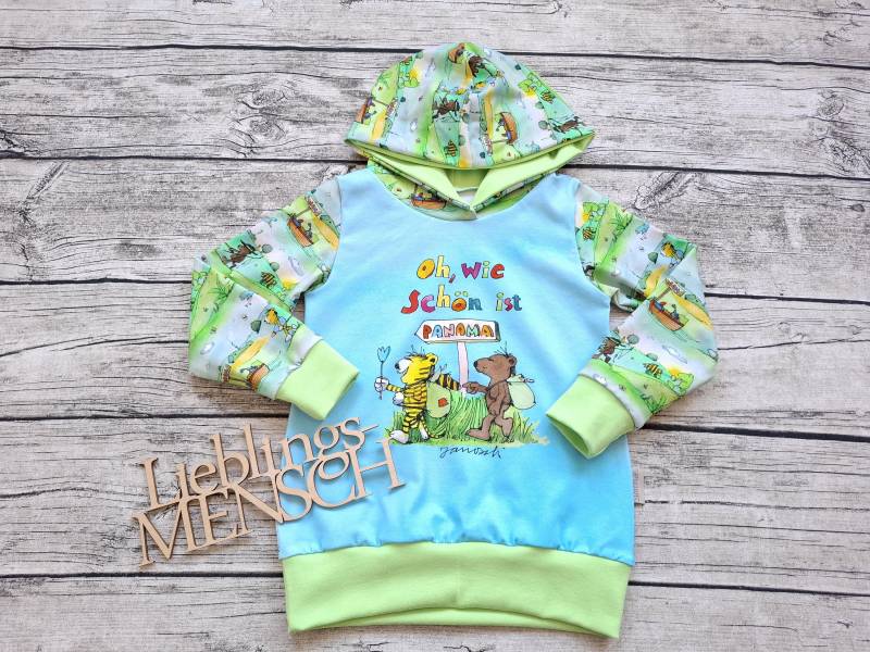 Kapuzenpullover Janosch "Oh, Wie Schön Ist Panama" - Hoodie/Pullover Für Mädchen Und Jungs Mit Tiger, Bär, Günter Kastenfrosch & Tigerente von Stoffloewe