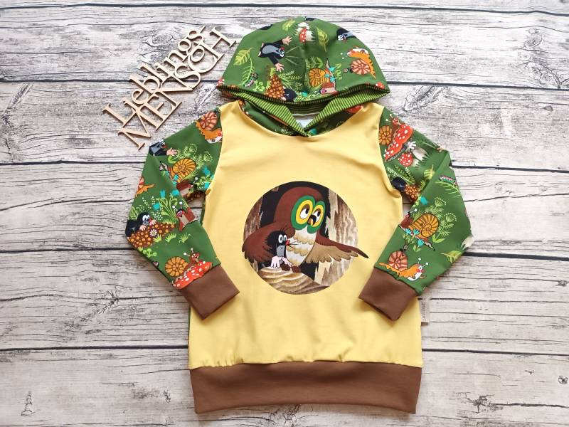Kapuzenpullover Pauli Der Kleine Maulwurf & Die Eule - Hoodie Für Mädchen Und Jungs von Stoffloewe