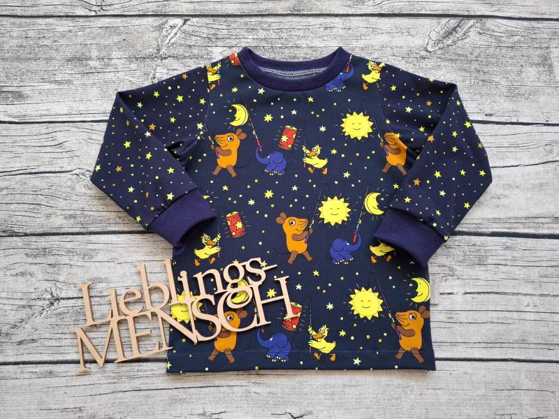 Langarmshirt Die Sendung Mit Der Maus, Elefant Und Ente Laternenlauf - Pullover Für Mädchen Jungs von Stoffloewe