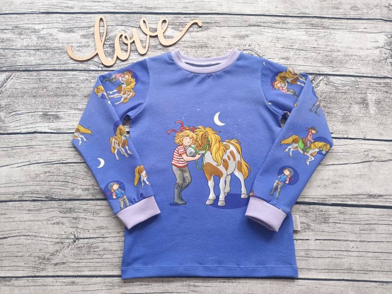 Langarmshirt Meine Freundin Conni & Pferd Flecki - Pullover Für Mädchen Blaulila von Stoffloewe