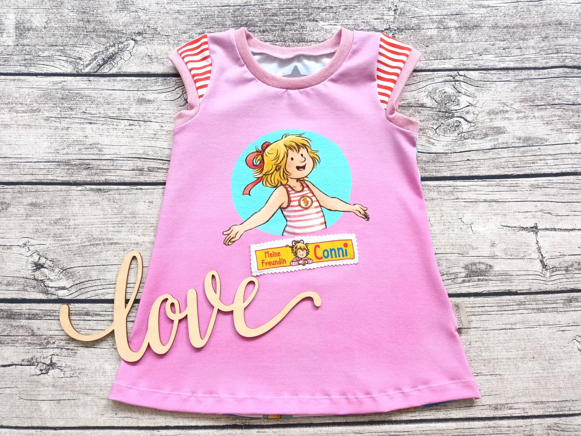 Letzte Größe 116 Tunika Meine Freundin Conni - Oberteil Für Mädchen Rosa/Blau von Stoffloewe