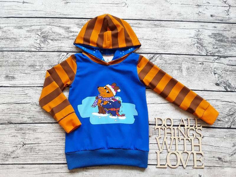 Letzter Größe 104 Kapuzenpullover Die Sendung Mit Der Maus Und Elefant - Hood/Pullover Für Mädchen Jungs von Stoffloewe