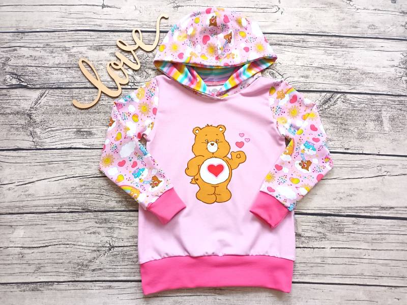 Letzter Größe 110 Herzbärchi Kapuzenpullover Glücksbärchis - Pullover/Hoodie Für Mädchen Rosa/Pink von Stoffloewe