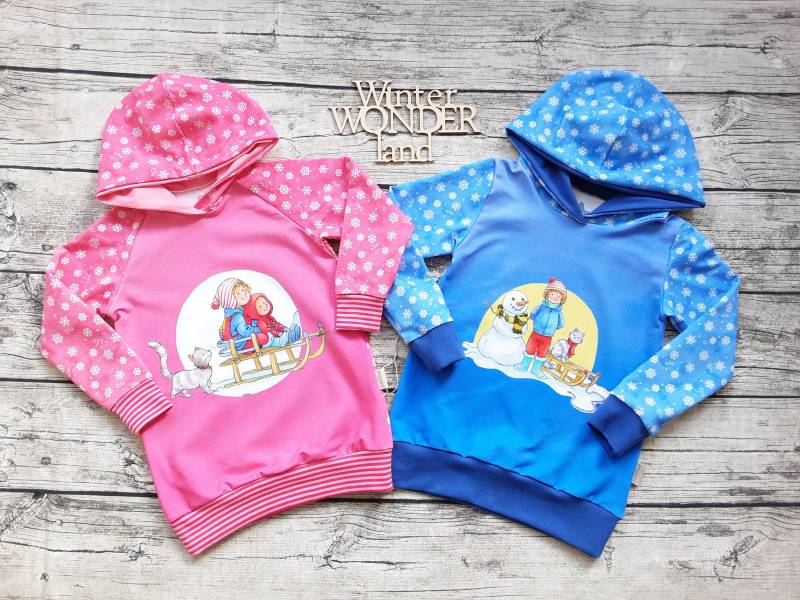 Letzter Größe 116 Kapuzenpullover Meine Freundin Conni & Mau Im Schnee Nur Noch Blau - Für Mädchen Schneemann von Stoffloewe