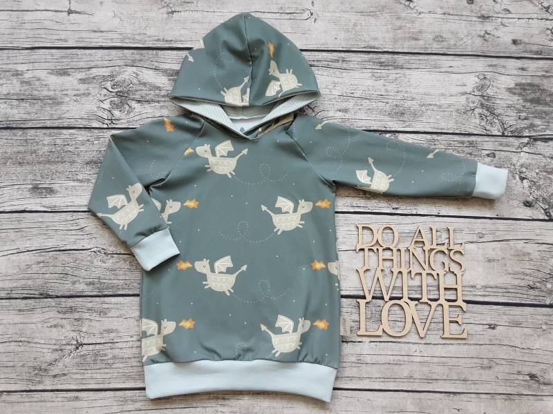 Letzter Größe 98 Kapuzenpullover Kleiner Drache - Pullover Hoodie Für Mädchen Und Jungs von Stoffloewe