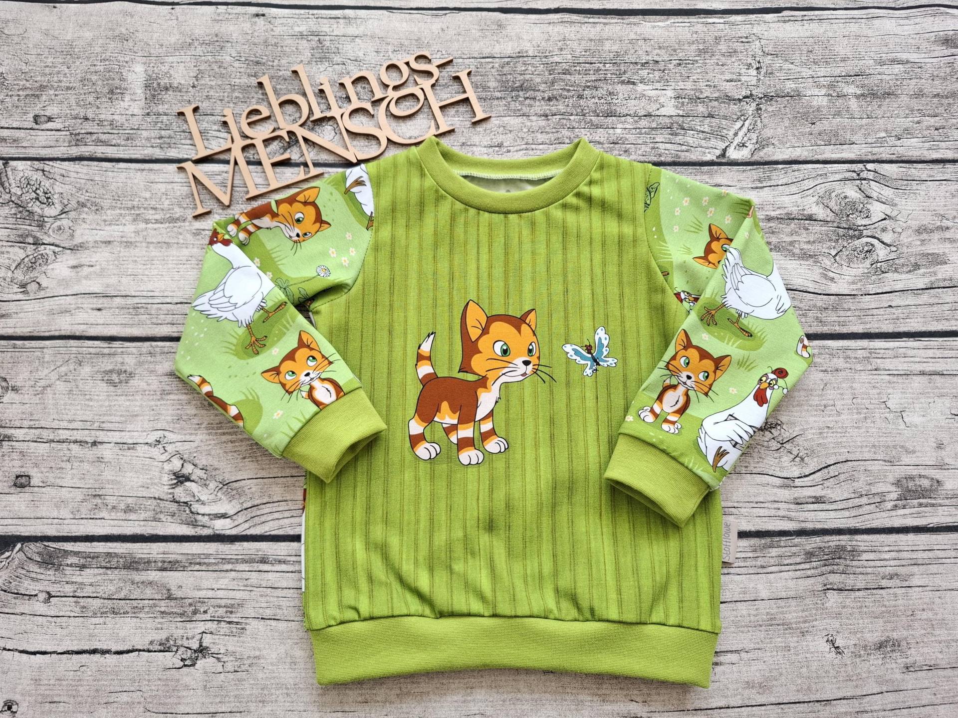 Letzter Größe 98 Pullover Klein Findus Und Die Hühner - Für Mädchen Jungs Pettersson Grün von Stoffloewe