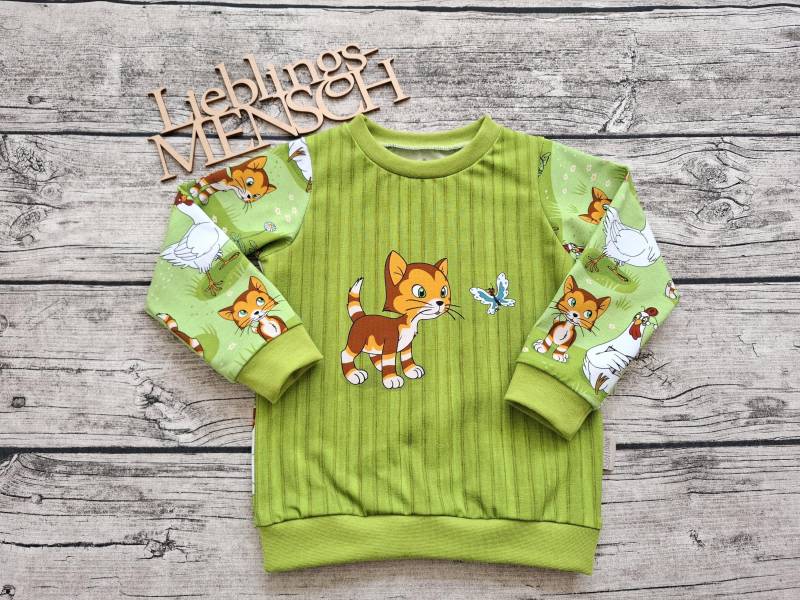 Letzter Größe 98 Pullover Klein Findus Und Die Hühner - Für Mädchen Jungs Pettersson Grün von Stoffloewe