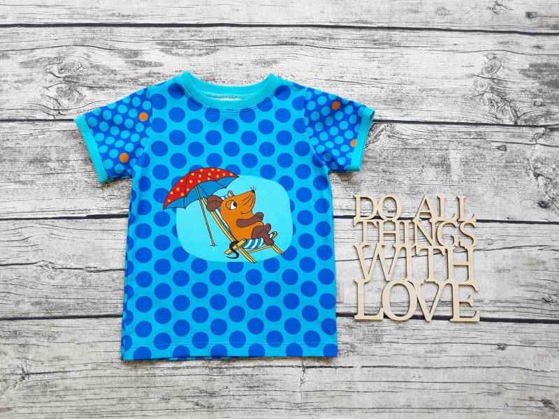 Letztes Größe 104 T-Shirt Die Sendung Mit Der Maus Für Mädchen Und Jungs Blau von Stoffloewe