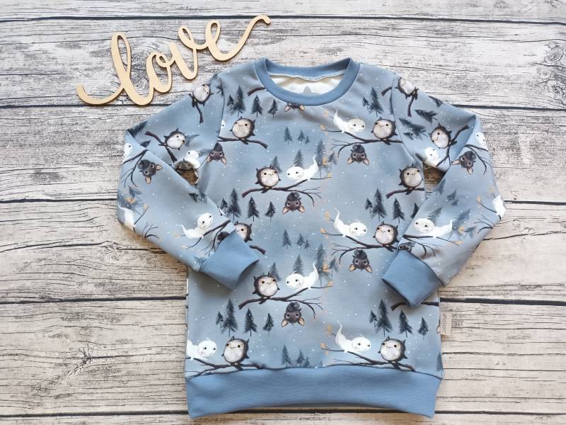 Sweatshirt Gespenst, Eule & Fledermaus - Pullover Für Mädchen Und Jungs Waldtiere von Stoffloewe