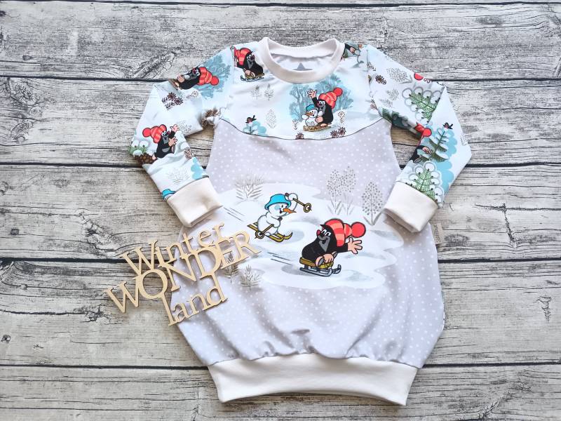 Letztes Größe 98 Ballonkleid Pauli Der Kleine Maulwurf Winterspaß - Kleid Für Mädchen von Stoffloewe