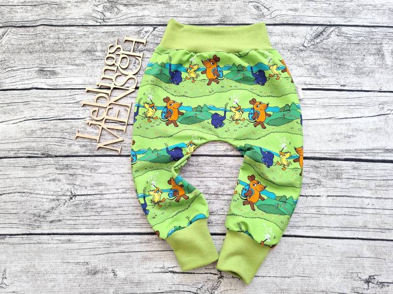 Pumphose Die Sendung Mit Der Maus, Elefant Und Ente - Babyhose/Kinderhose Für Mädchen Jungs von Stoffloewe