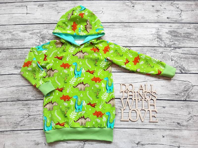 Hoodie Dinosaurier - Kapuzenpullover Für Mädchen Und Jungs von Stoffloewe