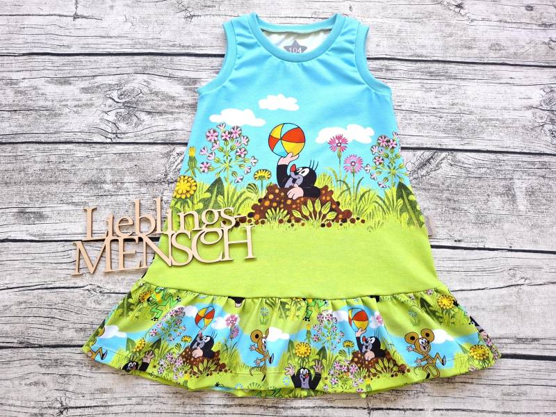 Letztes Größe 104 Kleid Pauli Der Kleine Maulwurf - Für Mädchen von Stoffloewe