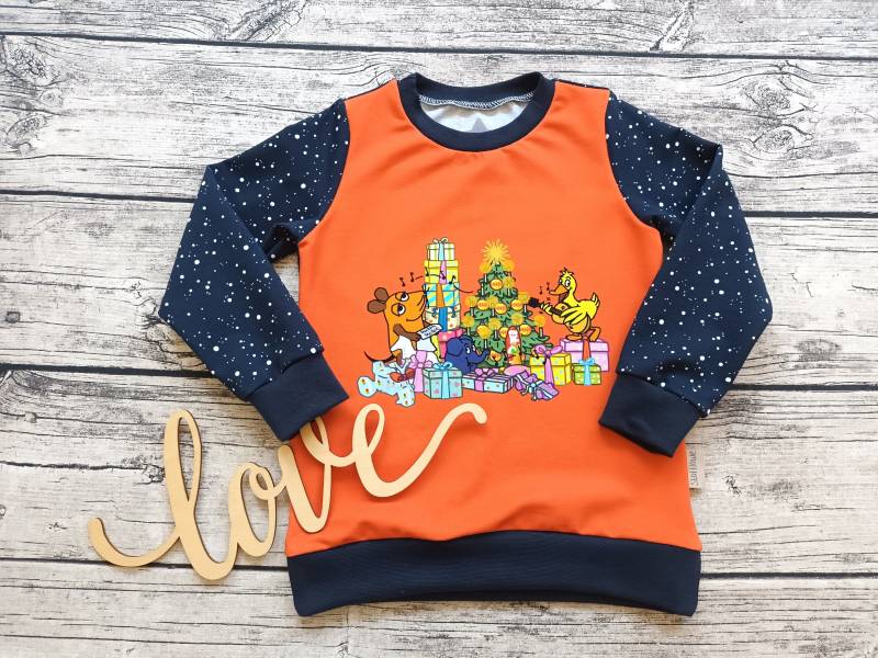 Sweatshirt Die Sendung Mit Der Maus, Elefant Und Ente Feiern Weihnachten - Weihnachtspullover Für Mädchen Jungs von Stoffloewe