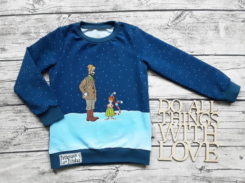 Sweatshirt Pettersson Und Findus - Pullover Für Mädchen Jungs Dunkelblau von Stoffloewe