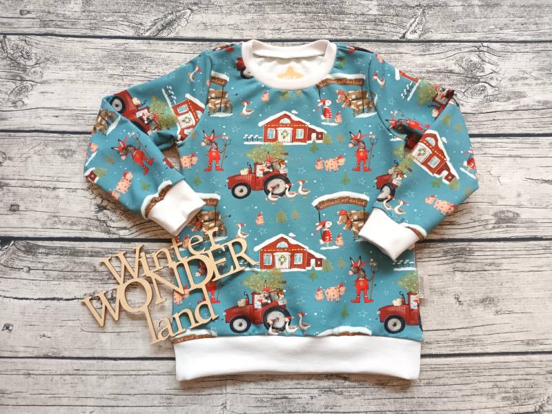 Sweatshirt Weihnachten Auf Dem Bauernhof - Weihnachtspullover Für Mädchen Und Jungs von Stoffloewe