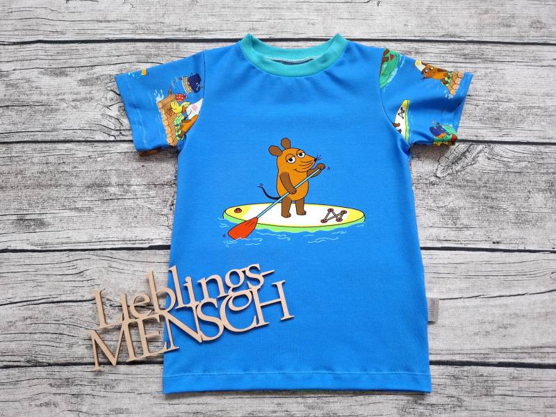 T-Shirt Die Sendung Mit Der Maus, Elefant Und Ente - Für Mädchen Jungs Blau von Stoffloewe