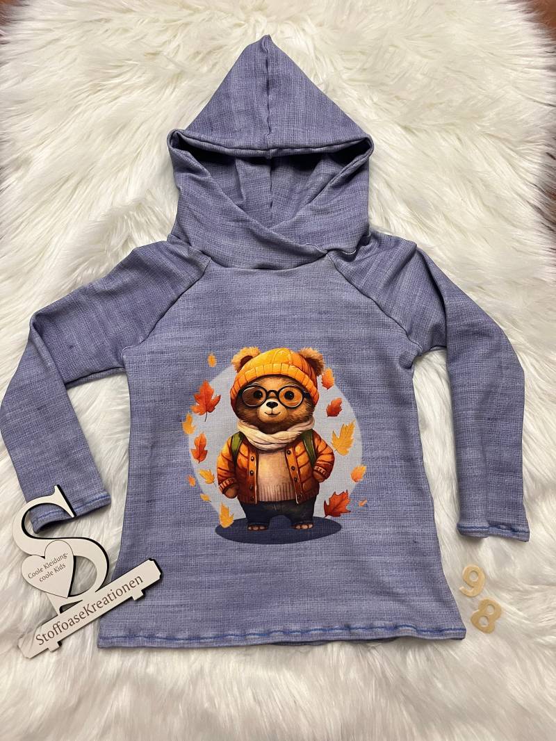 Hoodie - Bär Im Herbst Größe 98 von StoffoaseKreationen