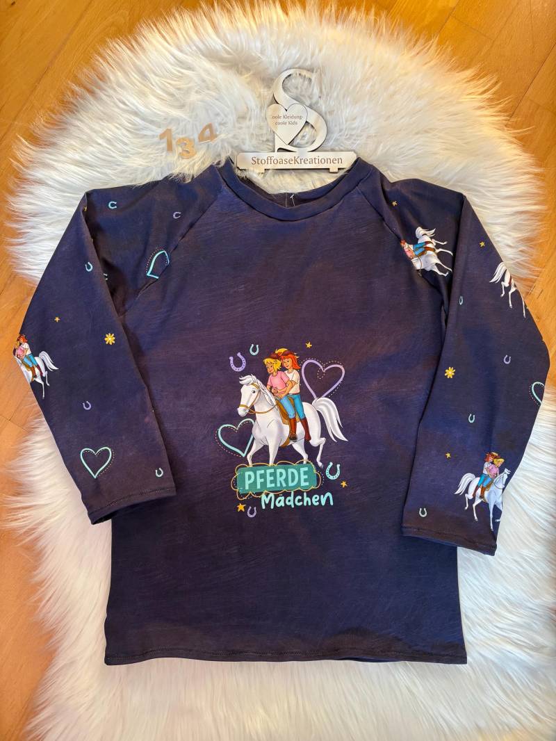 Sweatshirt Bibi & Tina Pferdemädchen Größe 134 von StoffoaseKreationen