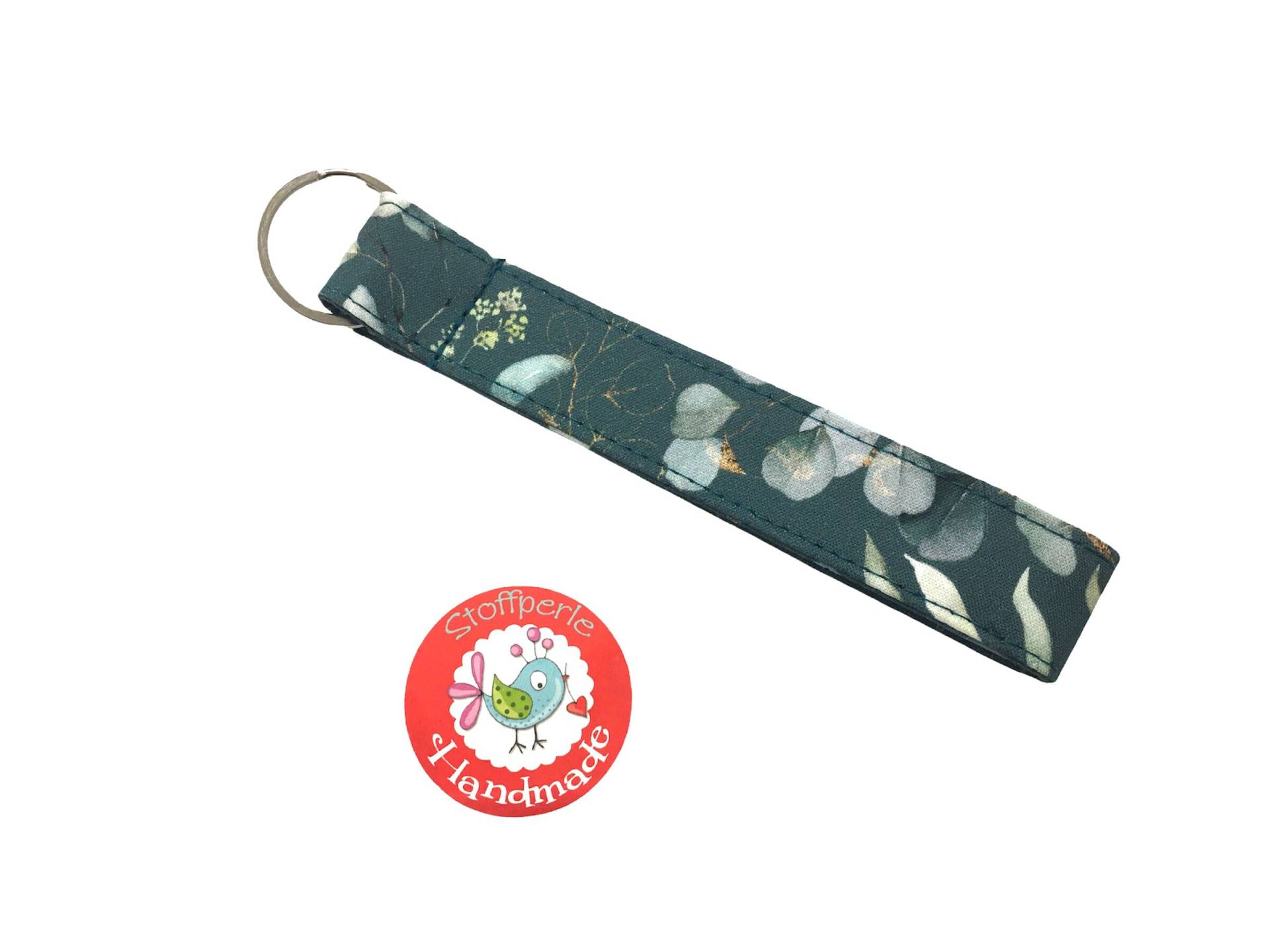 Schlüsselanhänger - Eukalyptus Petrol von StoffperleHandmade