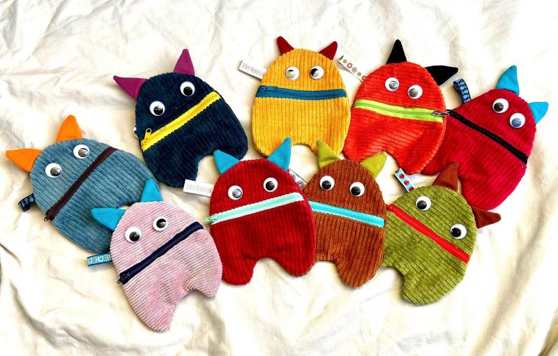 Kinder Geldbeutel Monster Sorgenfresser Mitbringsel Geschenk Portemonnaie Wunscherfüllung Geldgeschenk Taschengeld Einschulung von Stoffrebellin