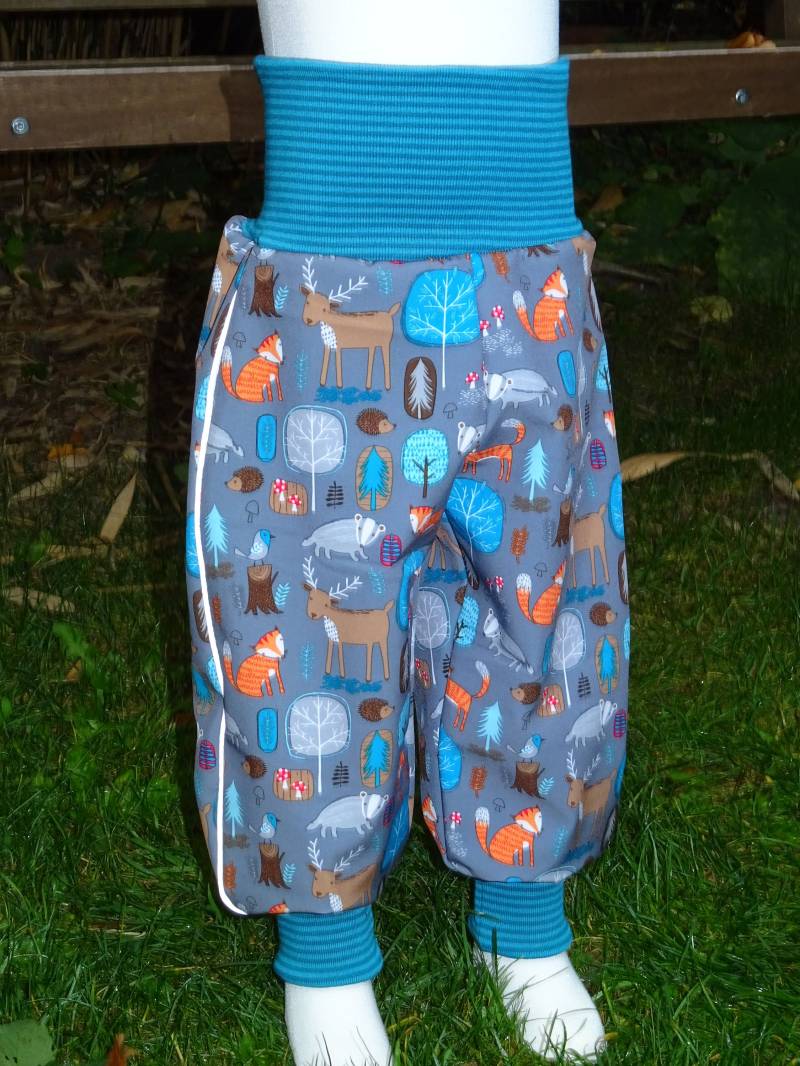 Wasserfeste Pumphose Aus Softshell - Waldtiere von Stoffremise