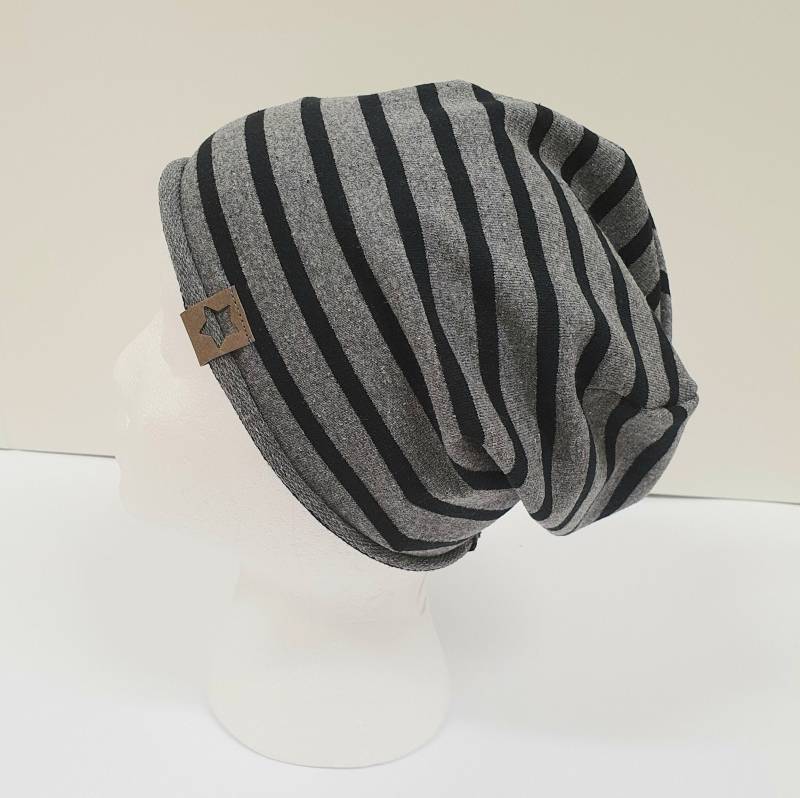 Beanie - Mütze Aus Sweat Grau Kindermütze von Stoffschaetze