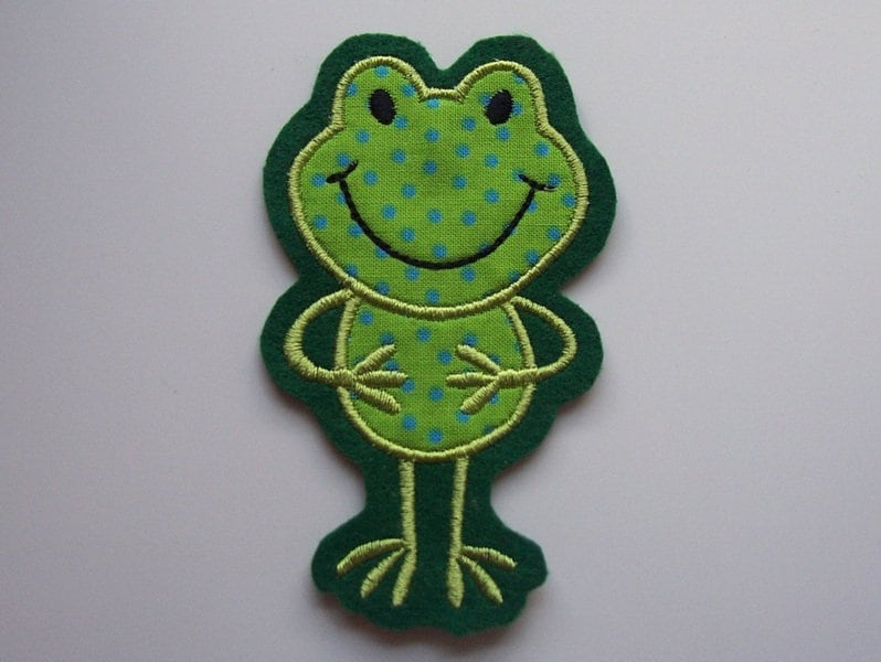 Frosch-Applikation, Applikation Frosch-Applikation, Applikation von StoffzauberDesign