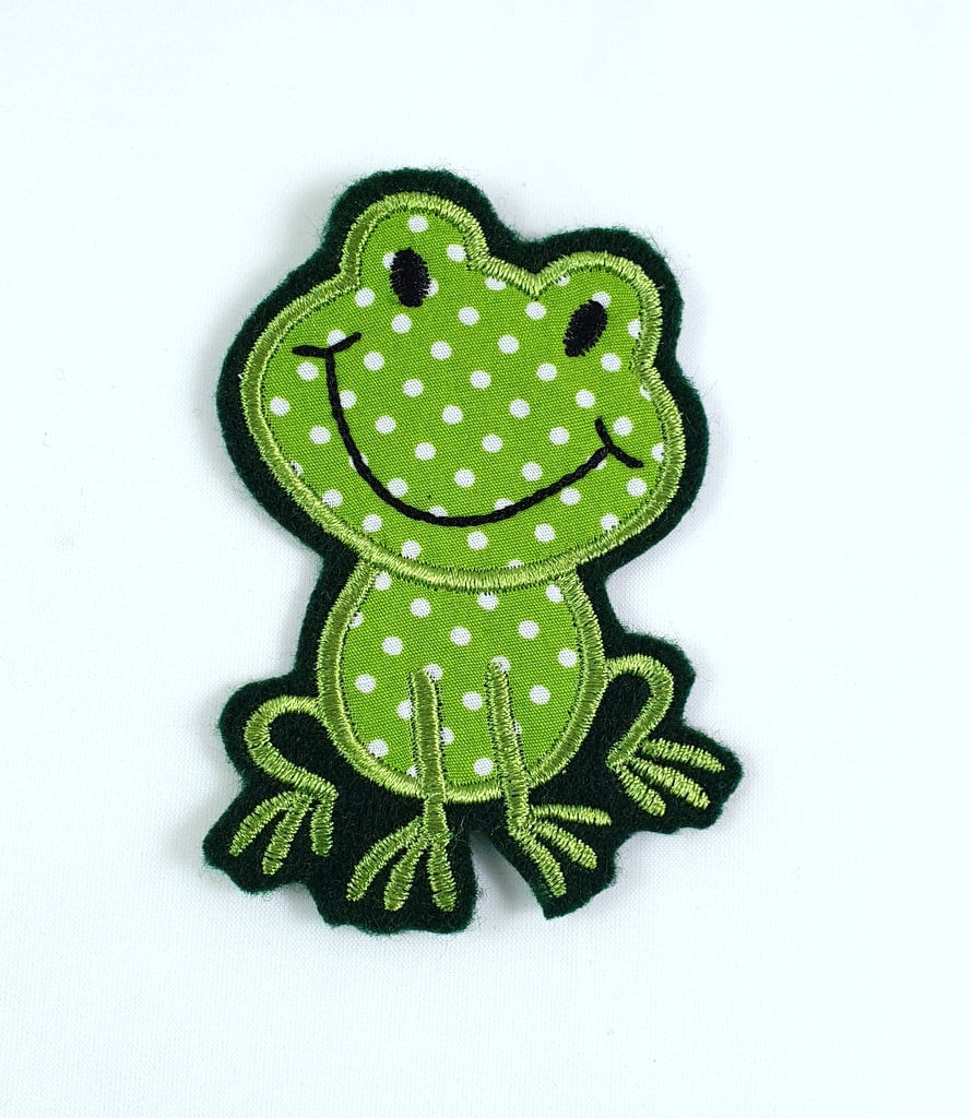 Frosch-Applikation, Aufnäher Frosch-Applikation, Aufnäher von StoffzauberDesign