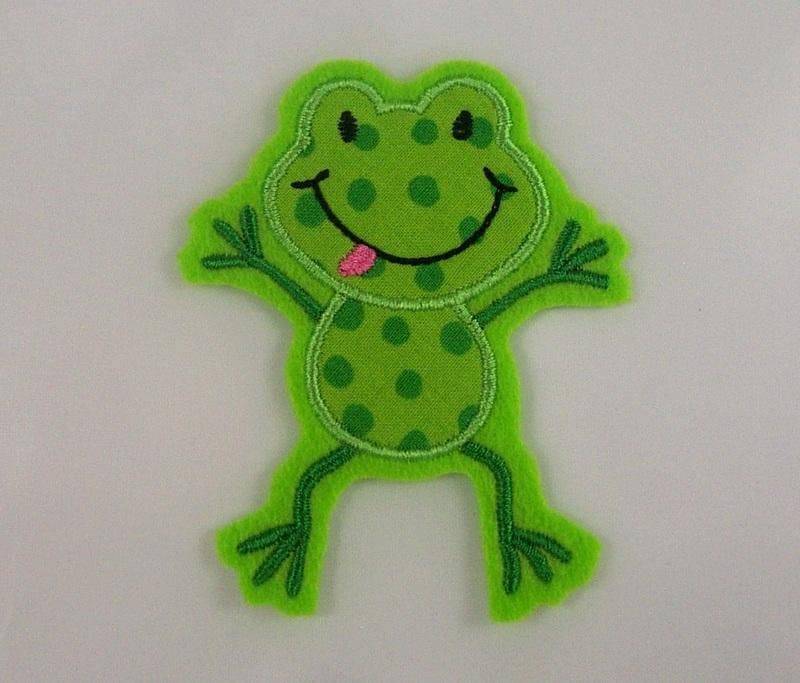 Frosch-Applikation, Aufnäher Frosch-Applikation, Aufnäher von StoffzauberDesign