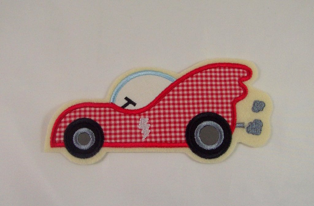 Rennauto-Applikation, Rennwagen, Aufnäher Rennauto-Applikation, Rennwagen, Aufnäher von StoffzauberDesign