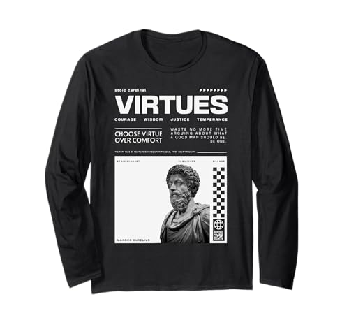 Wählen Sie Virtue Over Comfort Marcus Aurelius Stoic Herren Damen Langarmshirt Wählen Sie Virtue Over Comfort Marcus Aurelius Stoic Herren Damen Langarmshirt von Stoic Philosophy Apparel for Virtue Mindset Lovers