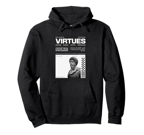 Wählen Sie Virtue Over Comfort Marcus Aurelius Stoic Herren Damen Pullover Hoodie Wählen Sie Virtue Over Comfort Marcus Aurelius Stoic Herren Damen Pullover Hoodie von Stoic Philosophy Apparel for Virtue Mindset Lovers