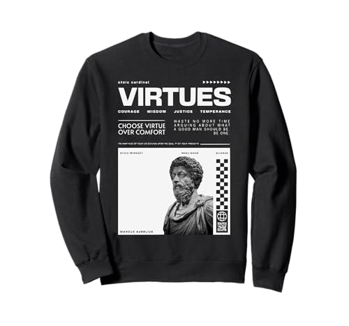Wählen Sie Virtue Over Comfort Marcus Aurelius Stoic Herren Damen Sweatshirt Wählen Sie Virtue Over Comfort Marcus Aurelius Stoic Herren Damen Sweatshirt von Stoic Philosophy Apparel for Virtue Mindset Lovers