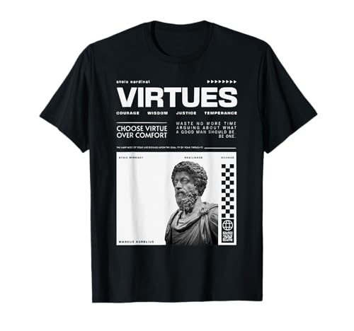 Wählen Sie Virtue Over Comfort Marcus Aurelius Stoic Herren Damen T-Shirt Wählen Sie Virtue Over Comfort Marcus Aurelius Stoic Herren Damen T-Shirt von Stoic Philosophy Apparel for Virtue Mindset Lovers
