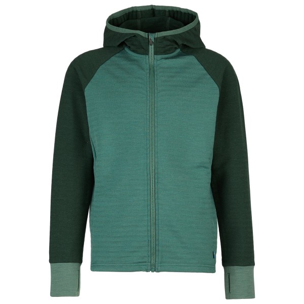 Stoic - Kid's MerinoFleece260 FlenSt. Jacket with Hood - Merinojacke Gr 128 grün/türkis von Stoic
